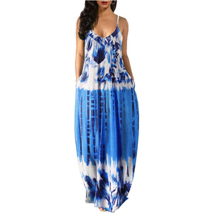 2022Women's Long Sleeveless V Neck Dress