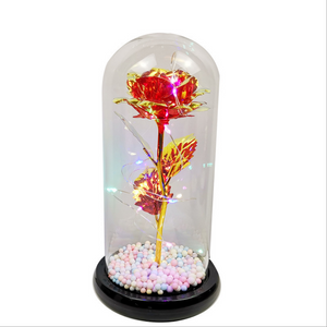 Rose in Glass Dome with LED Lights(🎉Big Sale - 50% Off + Buy Two Free Shipping)