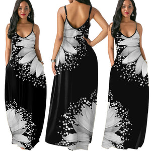 2022Women's Long Sleeveless V Neck Dress