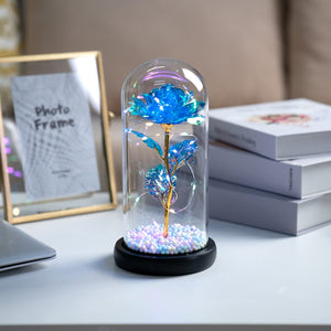 Rose in Glass Dome with LED Lights(🎉Big Sale - 50% Off + Buy Two Free Shipping)