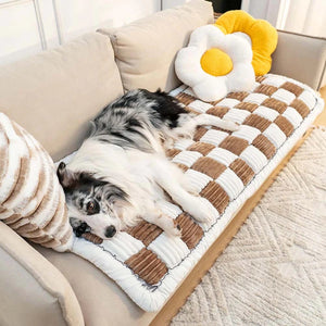 Large Plaid Square Pet Mat Bed Couch Cover