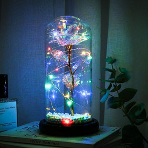 Rose in Glass Dome with LED Lights(🎉Big Sale - 50% Off + Buy Two Free Shipping)