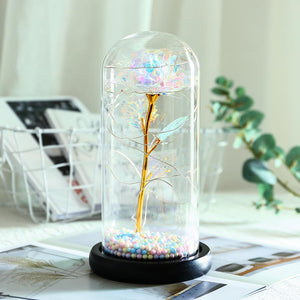 Rose in Glass Dome with LED Lights(🎉Big Sale - 50% Off + Buy Two Free Shipping)