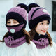 3PCS Womens Winter Scarf Set